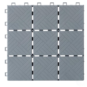 Gray Plastic Interlocking Garden Path Tiles Outdoor Flooring Decorative Floor Grass Paver (Pack of 5)