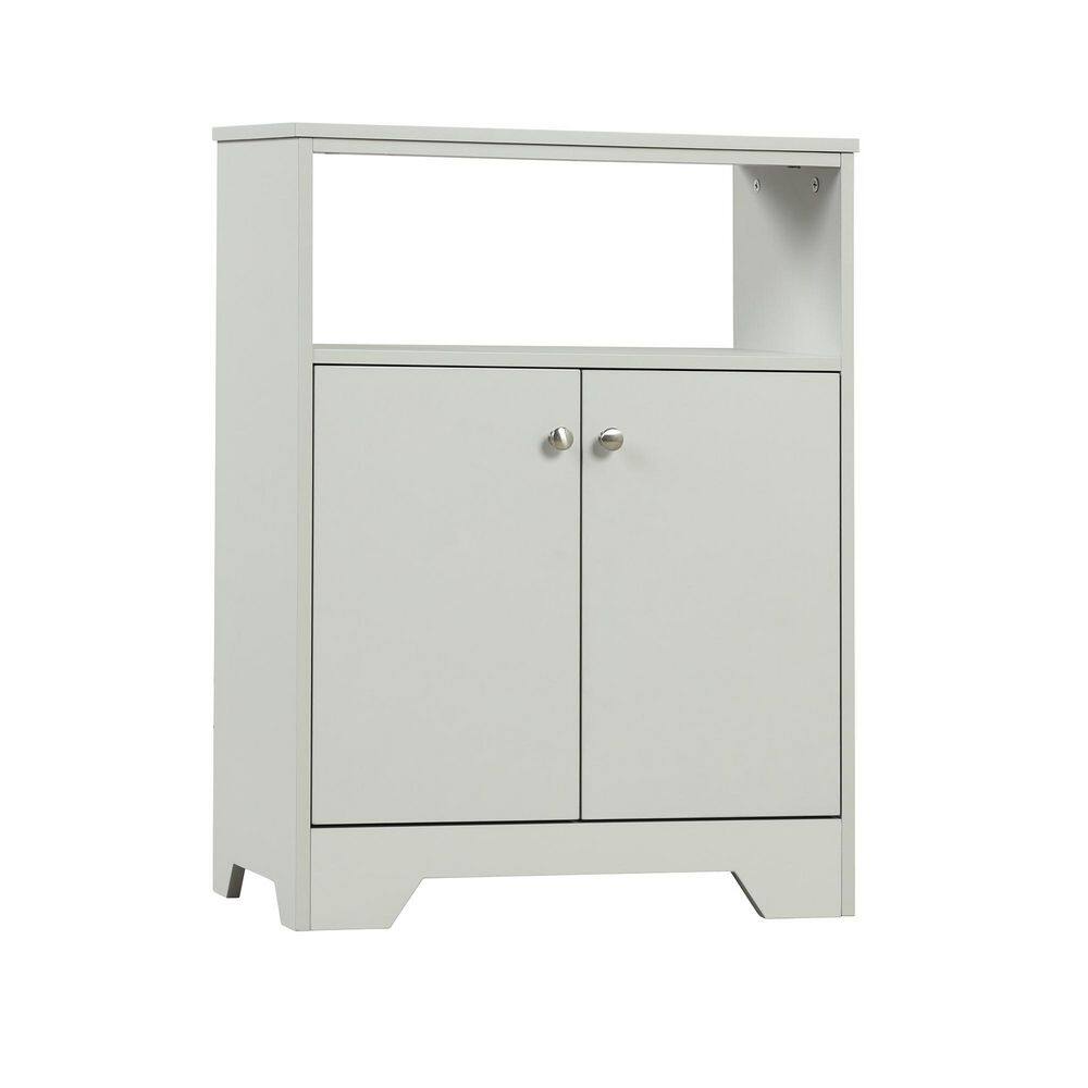 Xspracer Moray 23 in. W x 11 in. D x 31 in. H Bathroom Storage Cabinet with Adjustable Shelves Freestanding Floor Cabinet in Grey