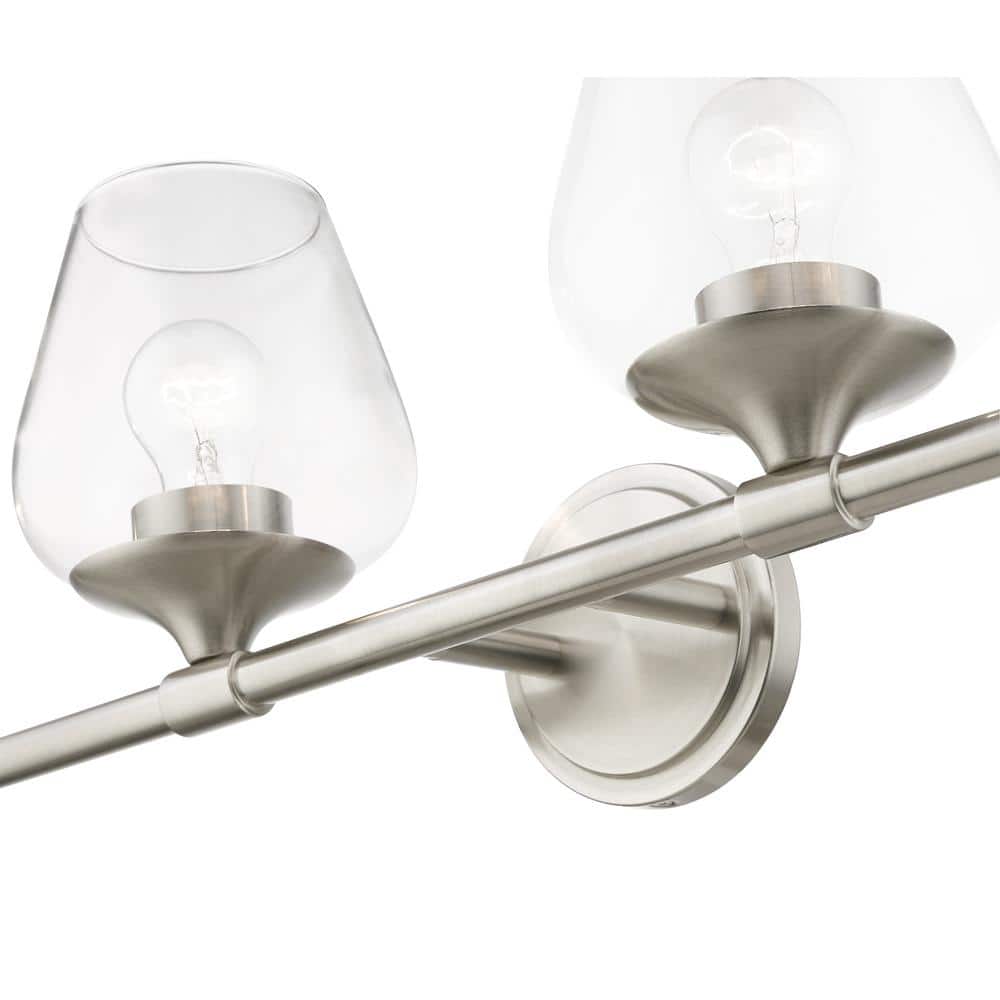 Willow Brushed Nickel 4-Light Vanity with Clear Glass Shades