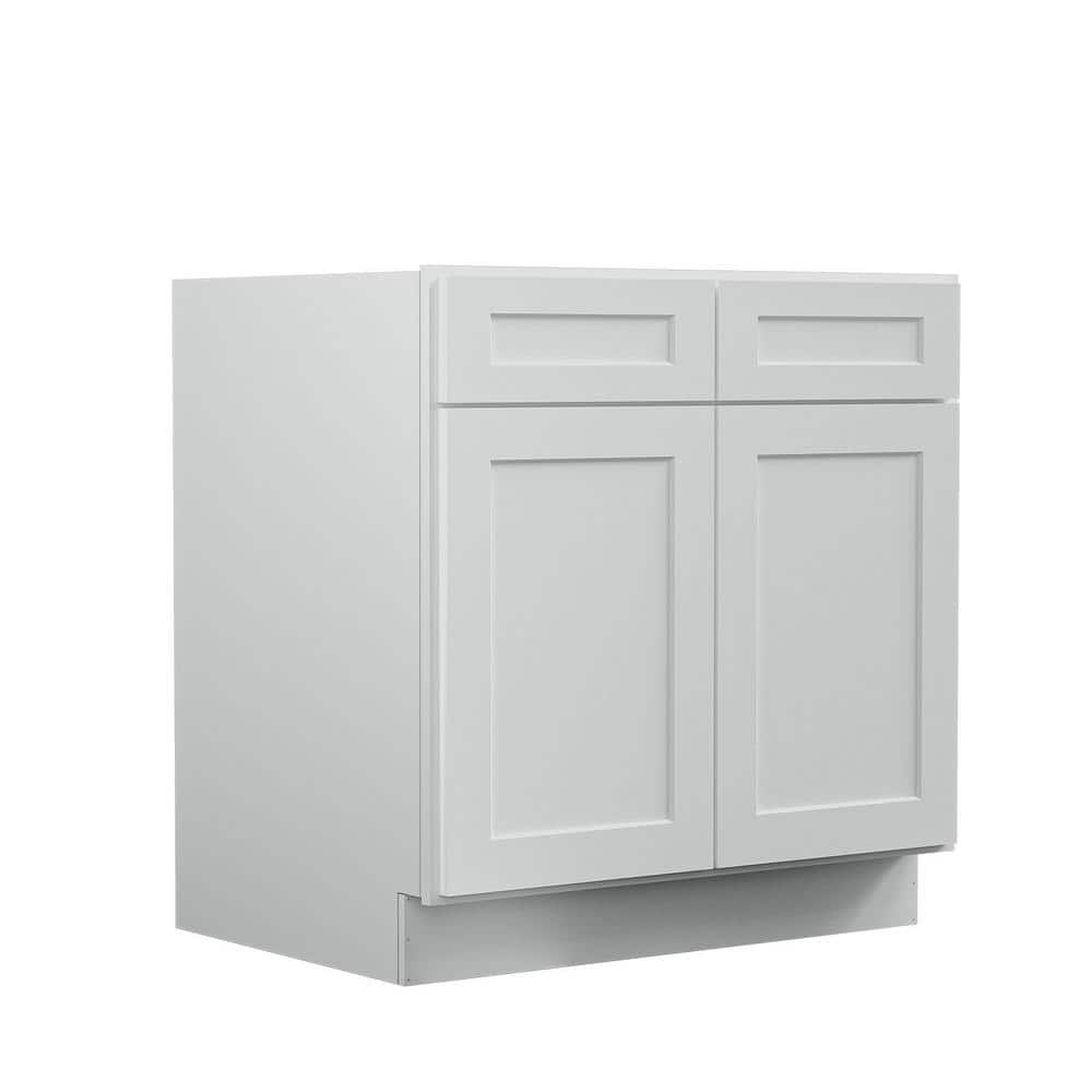 33 in. W x 24 in. D x 34.5 in. H Ready to Assemble Plywood Base Kitchen Cabinet in Shaker Dove price drop on PriceWatchPro