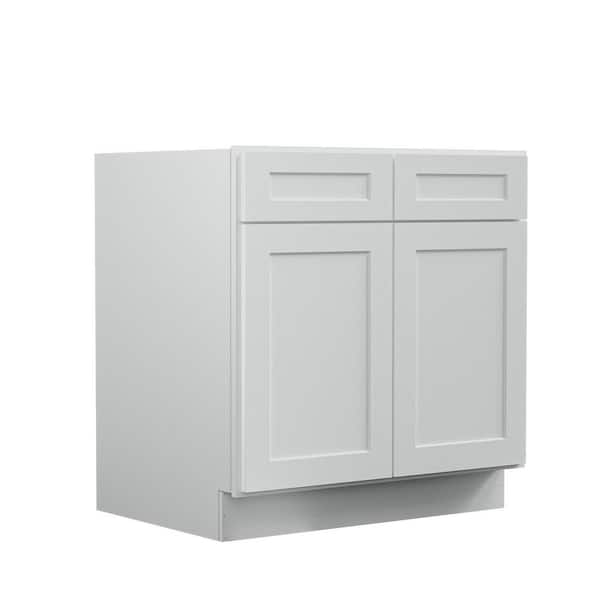 33 in. W x 24 in. D x 34.5 in. H Ready to Assemble Plywood Base Kitchen Cabinet in Shaker Dove