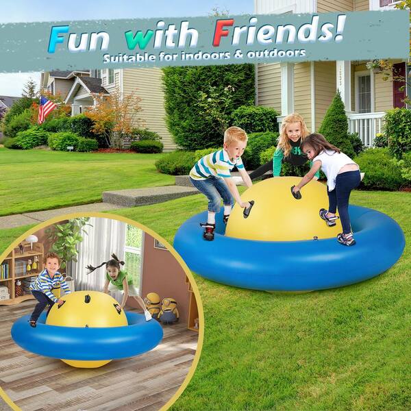 HONEY JOY 7.5FT Inflatable Dome Rocker Bouncer W/ 6 Handles Outdoor Balance Game