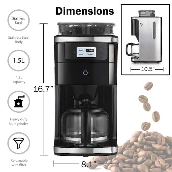 Smart Coffee Maker, 1.5L Drip Filter Coffee Machine Easy Programmable  Connectivi