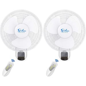 16 in. 3-Speed Digital Wall Mount Fan with Remote Control and Power Cord(2-Pack)