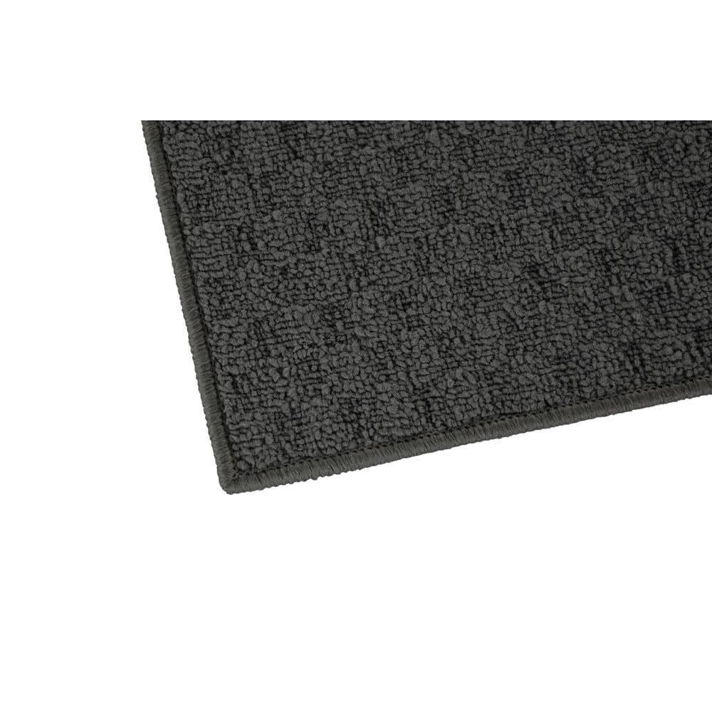 Cinder Gray Tufted Non-slip Runner Rug, 2' x 12'