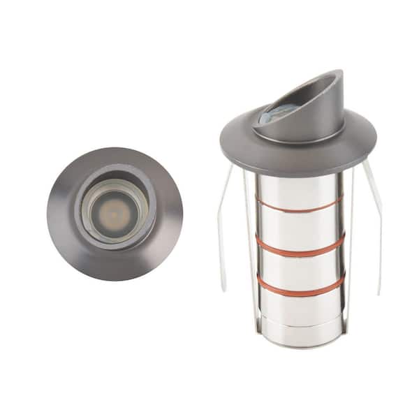 WAC LANDSCAPE 1 in. Shround 12V 80-Lumen Bronze Stainless Steel Transformer Required Integrated LED Inground Well Light 2700K