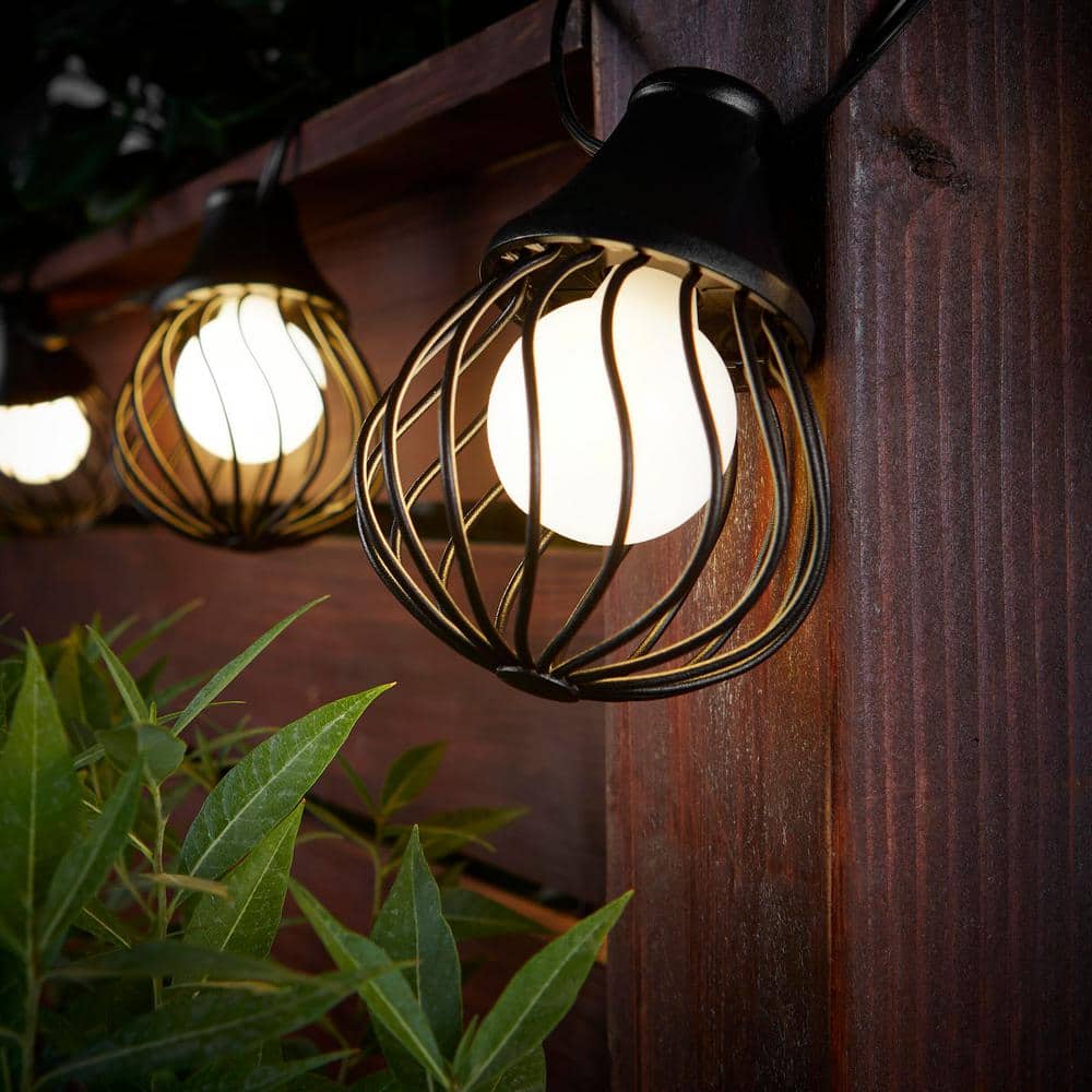 10-Light 12 ft. Matte Black Outdoor Plug-In LED Lantern String-Light price history on PriceWatchPro