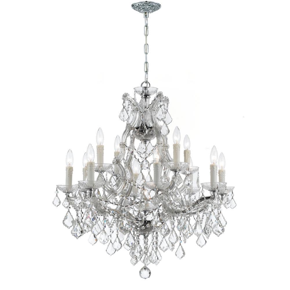 Maria Theresa 13-Light Polished Chrome and Crystal Chandelier