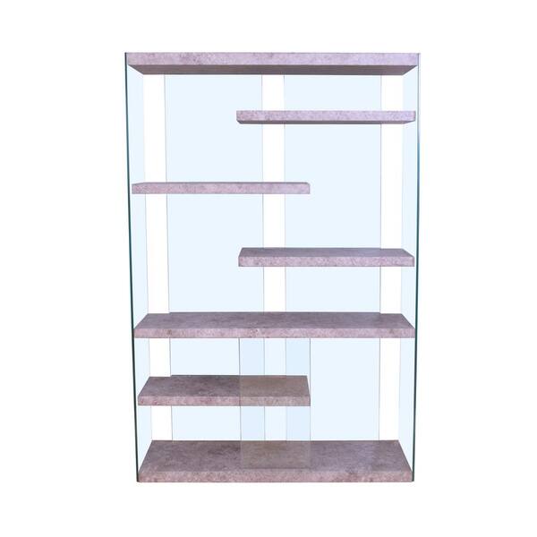 Acme Furniture Boyd 6-Shelves Clear Glass Bookcase (1 Set/2 Carton)