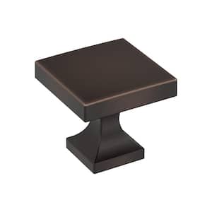 Pedestal 1-1/16 in. (27 mm) Length Oil Rubbed Bronze Square Cabinet Knob (10-Pack)