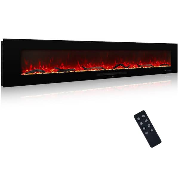 84 in. Wall mounted Electric Fireplace Insert, 1500/750W, 13 Flame Colors and 5 Flame Brightness, Timer