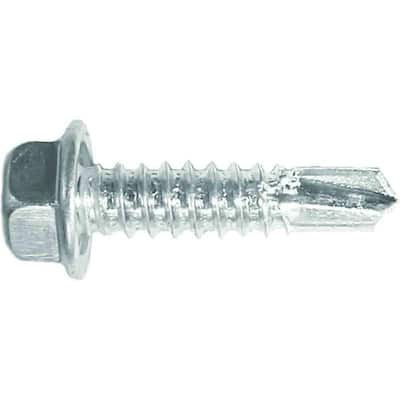 Small Parts 0608KW 1/2 Length Pack of 100 1/2 Length Zinc Plated Finish Steel Self-Drilling Screw #2 Drill Point #6-20 Thread Size Pack of 100 Hex Washer Head Hex Drive 