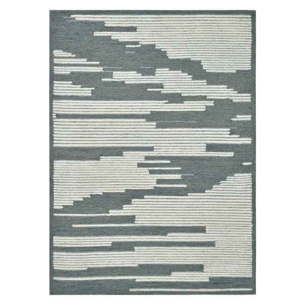 Amer Rugs Chicago 9 ft. X 13 ft. Blue Geometric Area Rug