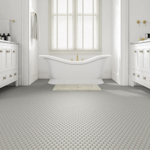 Restore Matte Natural Gray 12 in. x 10 Glazed Ceramic Hexagon Mosaic Tile (9.72 sq. ft./Case)
