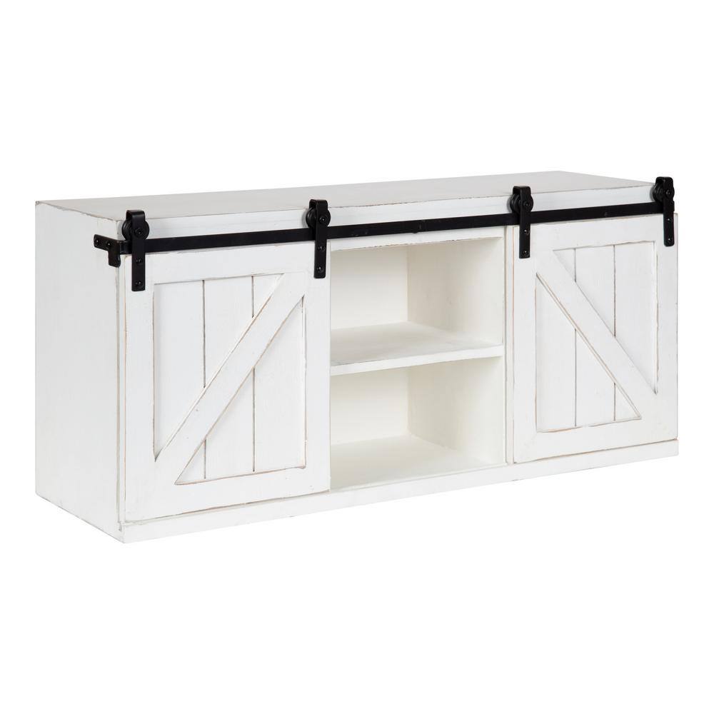 Kate and Laurel Cates White Accent Storage Cabinet with Doors 222263 ...