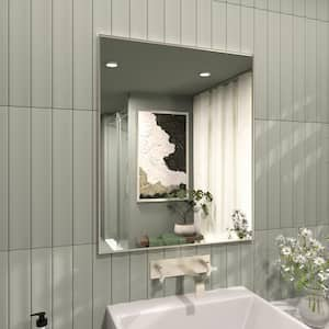 Jem 36 in. W x 30 in. H Rectangular Framed Wall Bathroom Vanity Mirror in Brushed Nickel