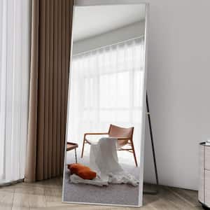 59 in. x 20 in. Modern Rectangle Shape Metal Framed Glossy Silver Standing Mirror Full Length Floor Mirror Bedroom