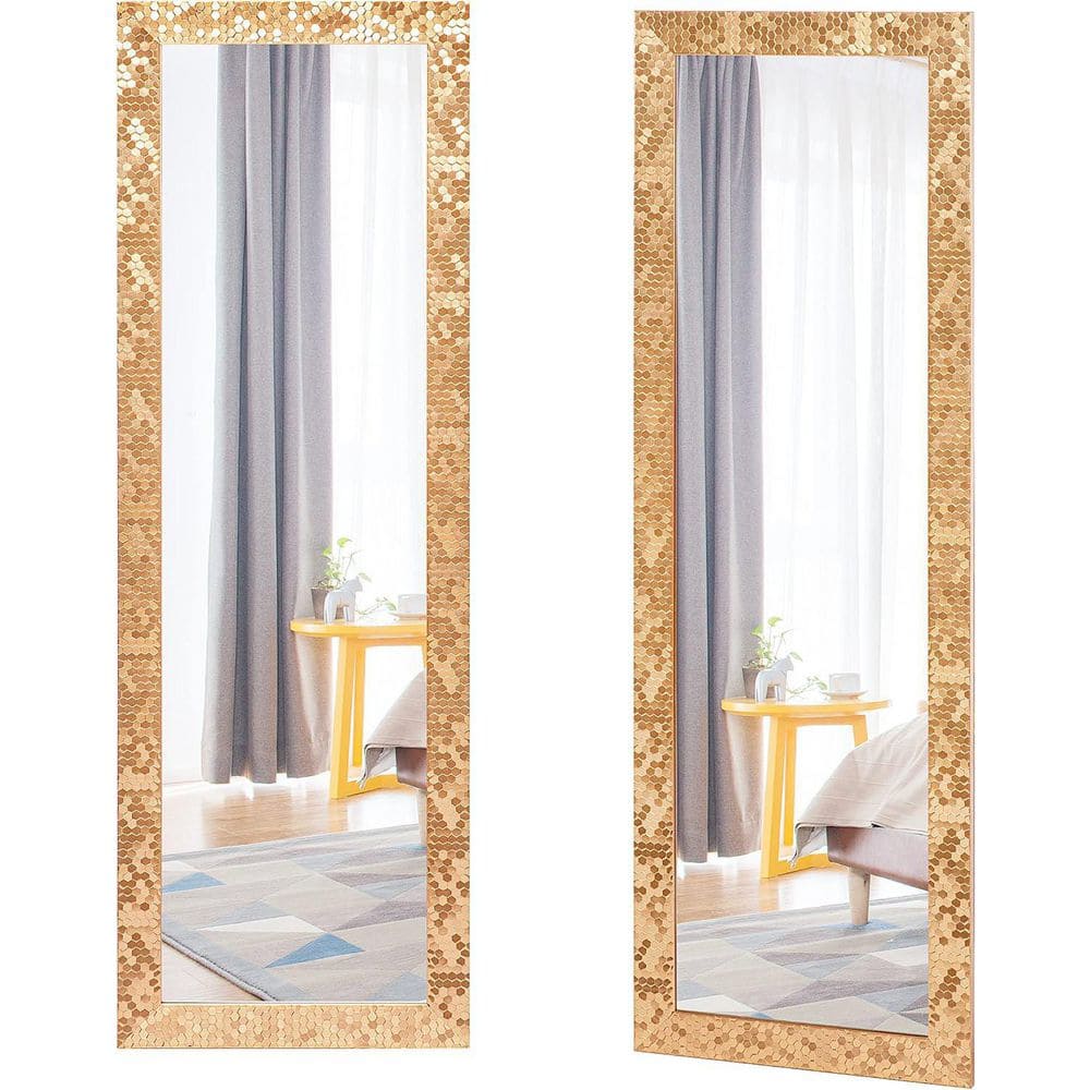 HOMESTOCK Over The Door Mosaic Mirror Full Length Hanging Door Mirror