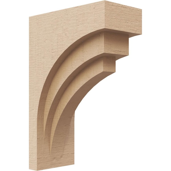 Ekena Millwork 3 in. x 9 in. x 6 in. Classic Rockford Rough Cedar Woodgrain TimberThane Corbel, Primed Tan
