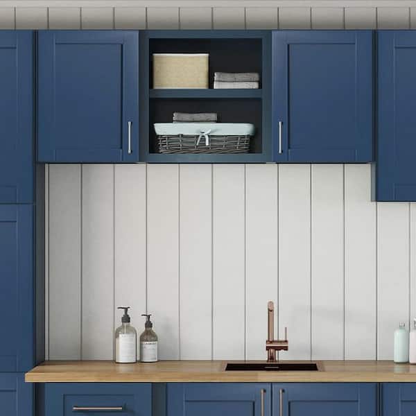 Richmond Valencia Blue 23 in. H x 60 in. W x 12 in. D Plywood Laundry Room Wall Cabinet with 3 Shelves
