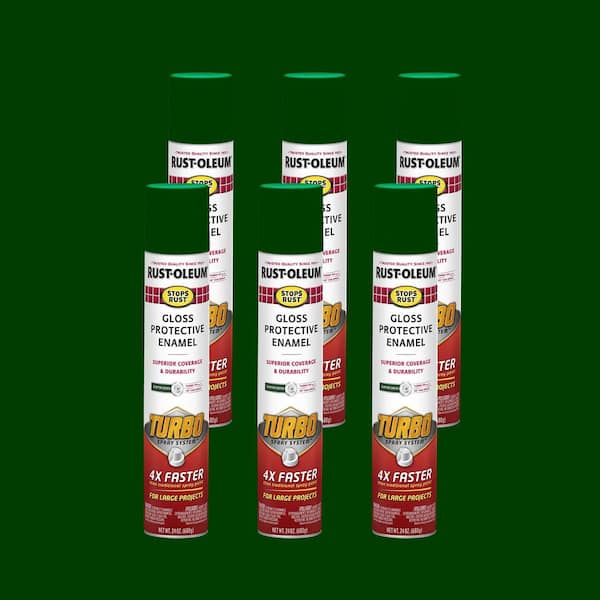 24 oz. Turbo Spray System Gloss Hunter Green Spray Paint (Case of 6)