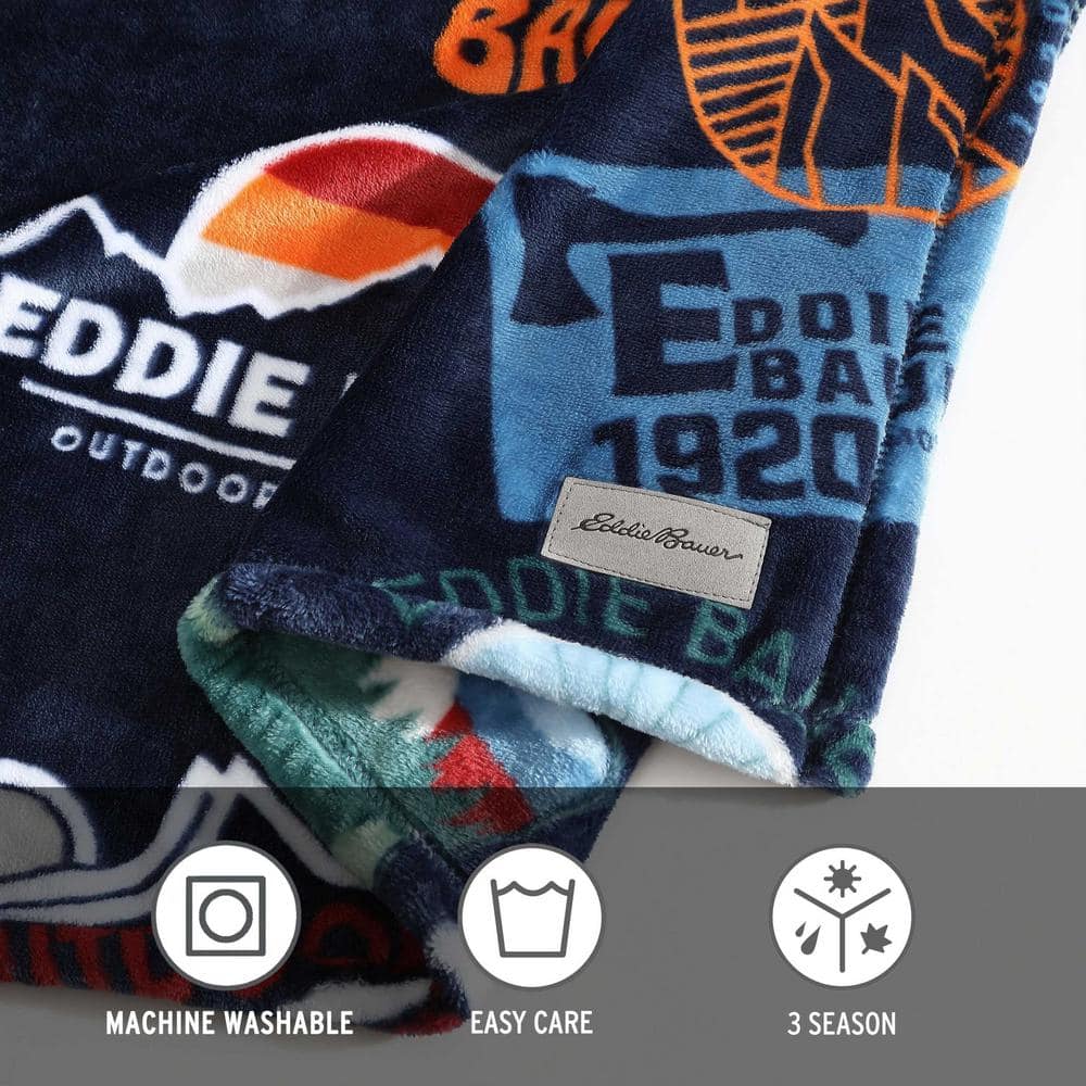 Eddie Bauer Blue Ultra Soft Plush Twin Blanket