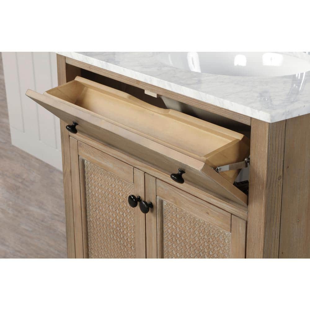 Annie 30" Weathered Fir Bathroom Vanity with Marble Top