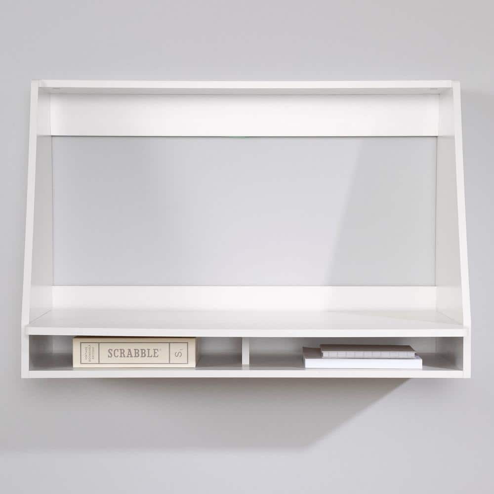 Pure White Wall Mounted Floating Writing Desk