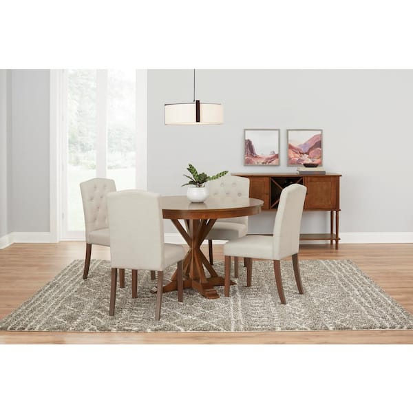 Beckridge Biscuit Beige Upholstered Dining Chair with Tufted Back (Set of 2)