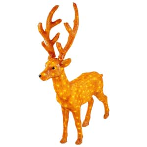46 in. Lighted Commercial Grade Acrylic Standing Reindeer Christmas Display Decoration