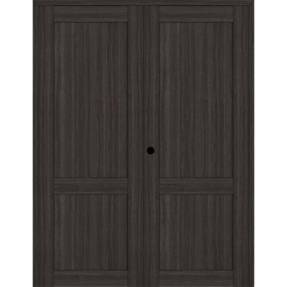 2 Panel Shaker 72 in. x 96 in. Right Active Gray Oak Wood Composite Solid Core Double Prehung Interior Door price history on PriceWatchPro