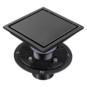 RELN 4 in. x 4 in. Matte Black Square Shower Drain with Square Pattern Drain  Cover FD0402SQBK - The Home Depot