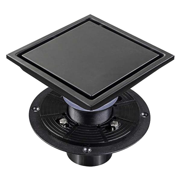 Utopia 4niture Celian 6 in. Square Shower Floor Drain in Matte Black