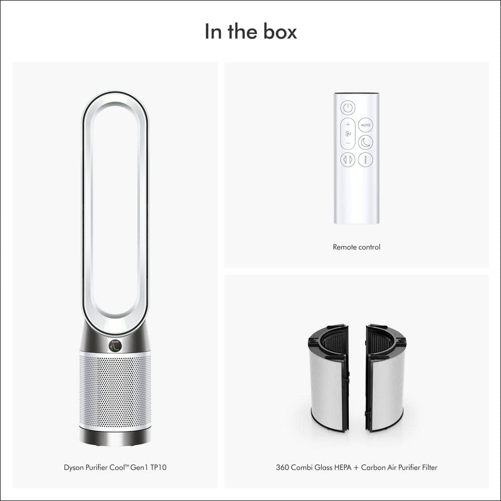 White HEPA Air Purifier and Fan with Odor Absorbing Filter
