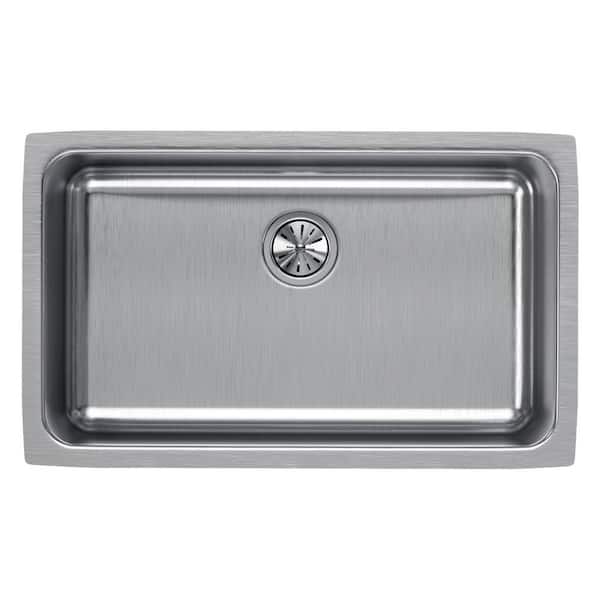 Elkay Lustertone Undermount Stainless Steel 31 in. Single Bowl Kitchen Sink with 10 in. Bowl