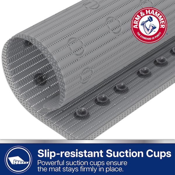 ARM & HAMMER Performance Foam Vinyl 21 x 21 Shower Tub Mat in Grey