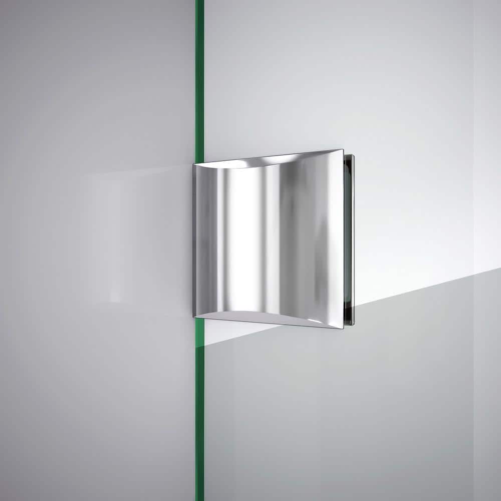 Quatra Lux 46" x 72" Frameless Hinged Shower Enclosure in Matte Black