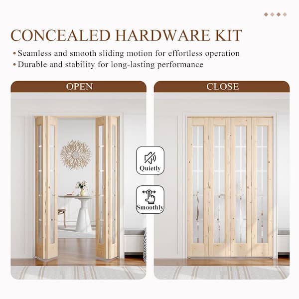 easelife 48 in. x 80 in. 3/4 Lite Frosted Glass Preassembled Solid