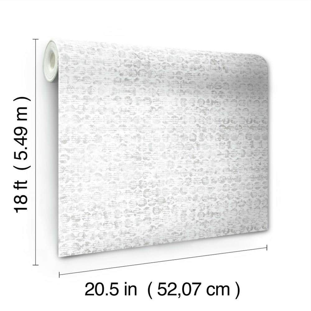 White and Gray Textured Peel and Stick Wallpaper Roll