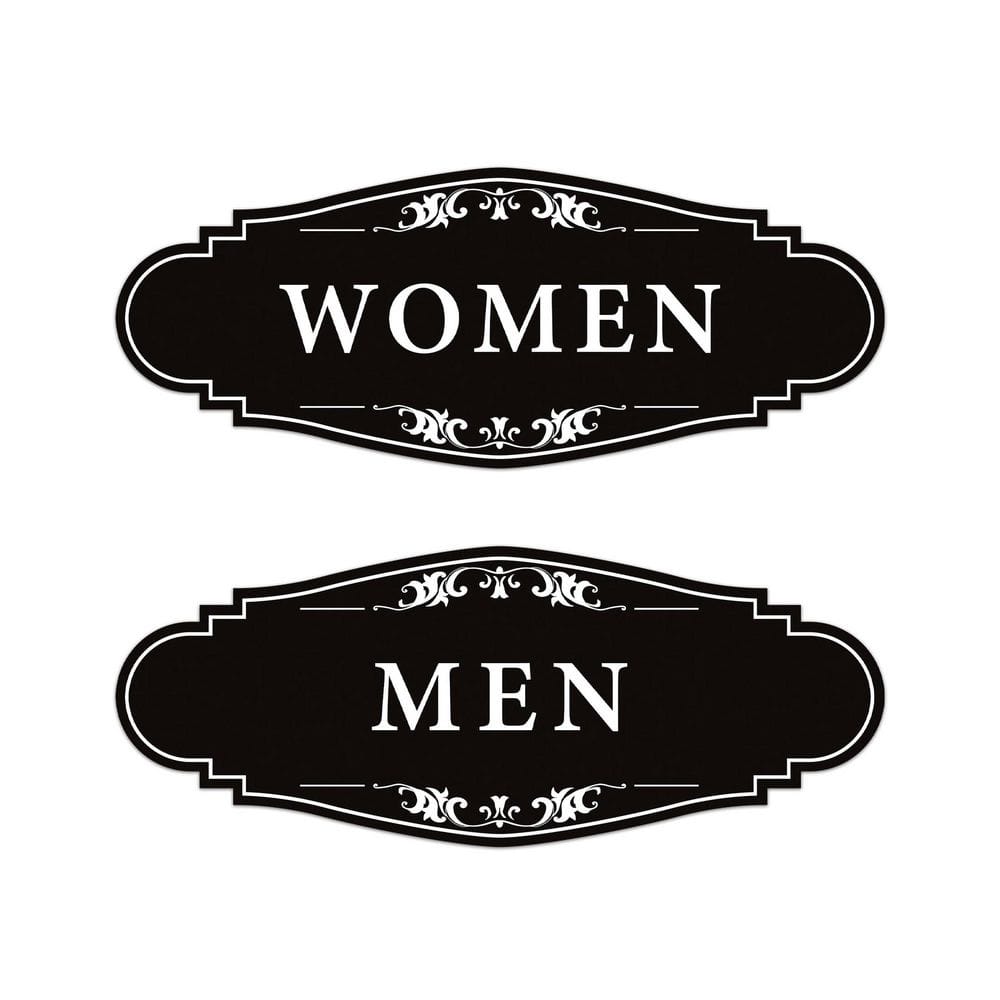 2 PCS Matte Vinyl Self-Adhesive Waterproof Modern Bathroom Door Sign Sticker for Men Women Restroom Decor price history on PriceWatchPro