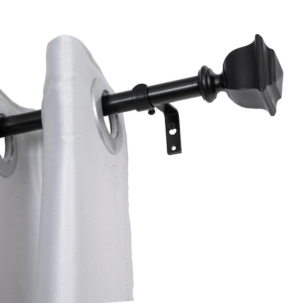 Utopia Alley 0.75 Inch Curtain Rod For Windows 28 to 48 Inch, Adjustable Drapery Rods, Black
