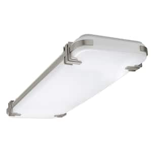 Mission Industrial 48 in. x 15 in. Brushed Nickel Adjustable CCT LED Flush Mount Ceiling Light 5500 Lumens Dimmable