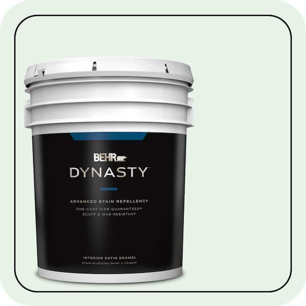BEHR DYNASTY 5 gal. #PPL-25 Sign Of Spring Satin Enamel Interior Stain-Blocking Paint & Primer