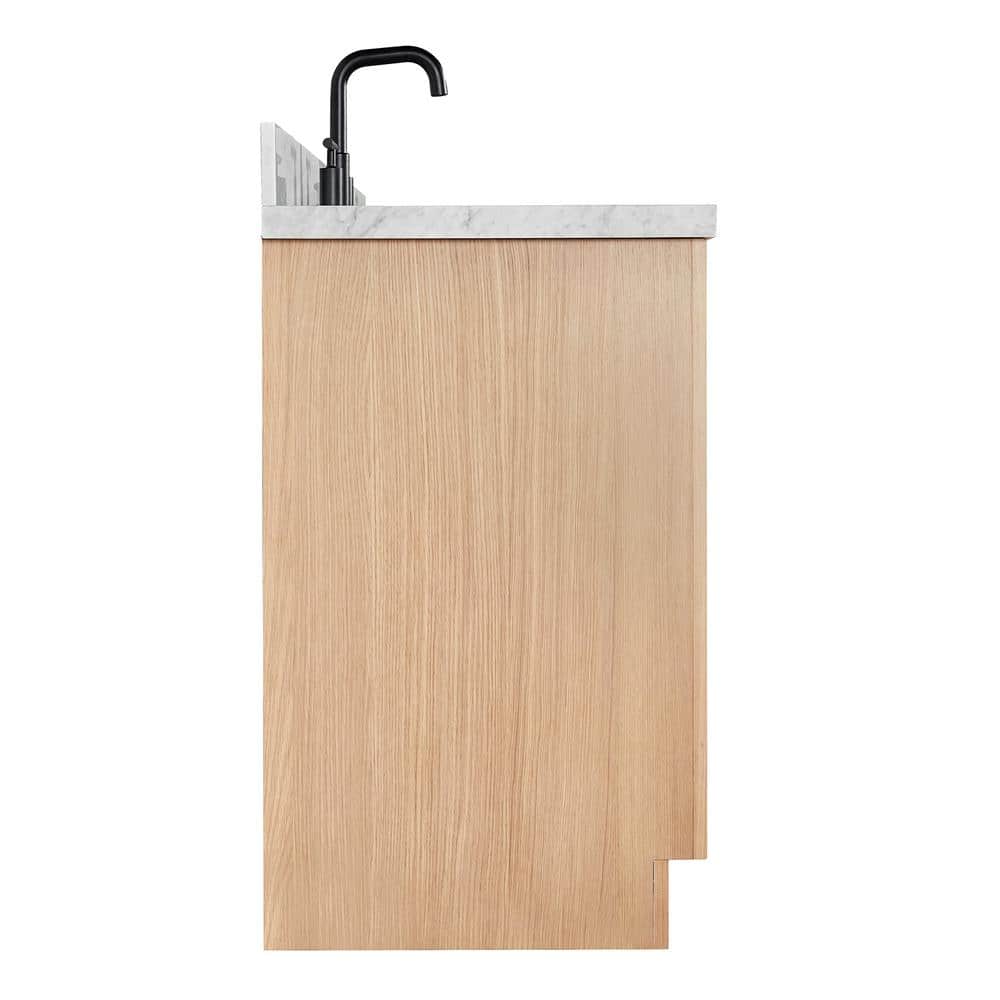 Hepburn 55" Oak Freestanding Vanity with Marble Top