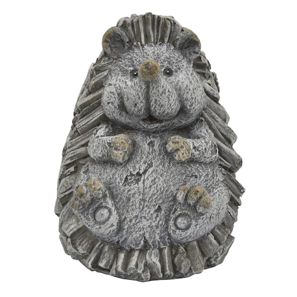 THREE HANDS 11 in. x 10 in. x 14 in. Garden Hedgehog in Gray Resin/Magnesium