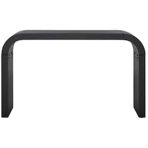 Liasonya 12 in. Black Rectangle Wood Console Table