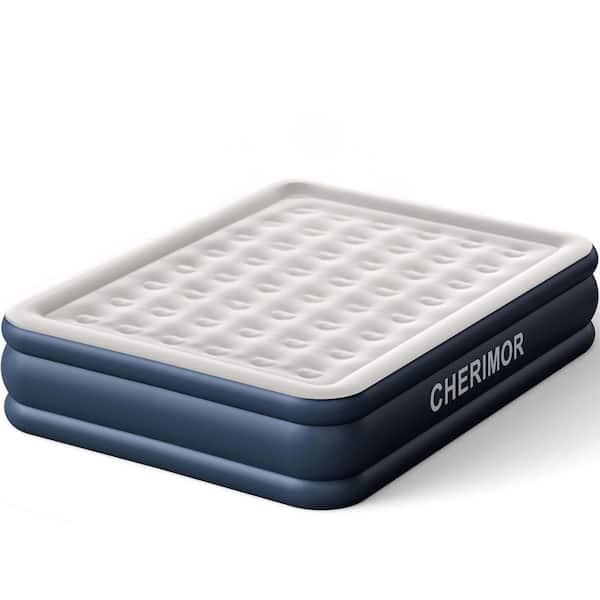 King Air Mattress, 18 in. Raised Built-in Pump, 1000 lb. Capacity, Fast Inflate, Carry Bag