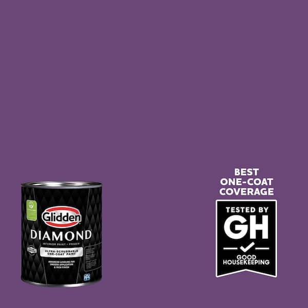 Glidden Diamond 1 qt. PPG1176-7 Perfectly Purple Semi-Gloss Interior Paint with Primer
