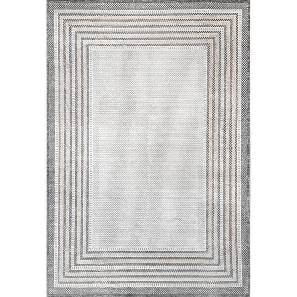 nuLOOM Anya Machine Washable Grey 2 ft. x 8 ft. Solid Runner Rug