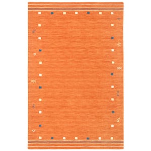 Himalaya Rust 3 ft. x 5 ft. Solid Color Striped Area Rug